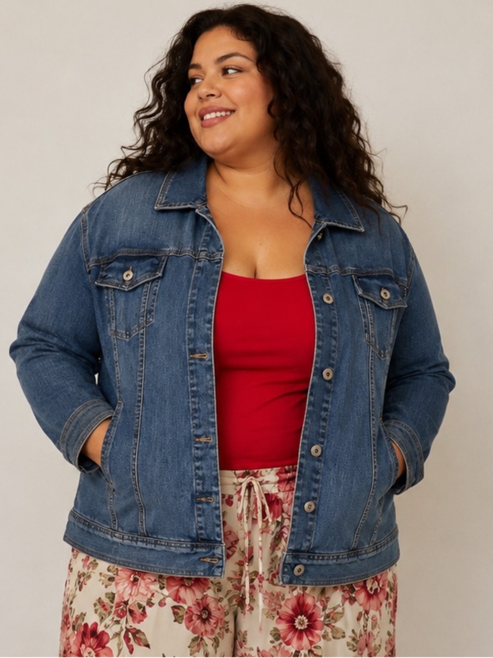 NWT J.Jill Classic Dark Wash Denim Jacket - Blue